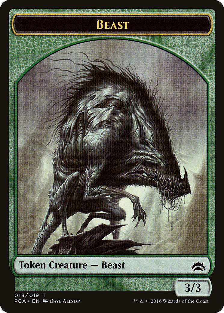 Image of Beast // Saproling Double-Sided Token [Planechase Anthology Tokens]