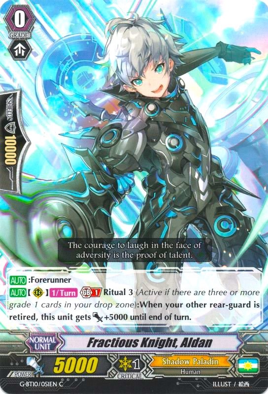 Image of Fractious Knight, Aldan (G-BT10/051EN) [Raging Clash of the Blade Fangs]