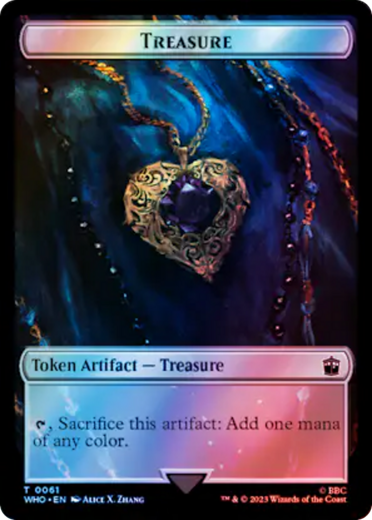 Image of Warrior // Treasure (0061) Double-Sided Token (Surge Foil) [Doctor Who Tokens]