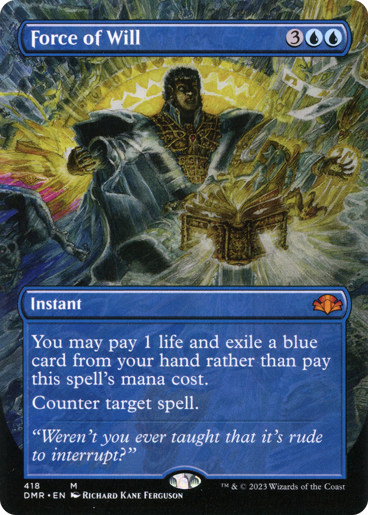 Image of Force of Will (Borderless Alternate Art) [Dominaria Remastered]