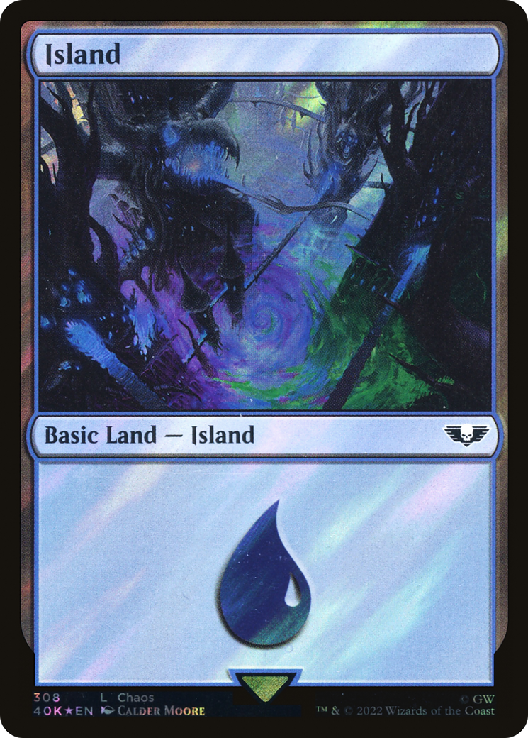 Image of Island (308) (Surge Foil) [Warhammer 40,000]
