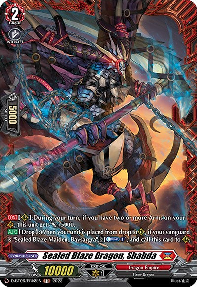 Image of Sealed Blaze Dragon, Shabda (D-BT06/FR22EN) [Blazing Dragon Reborn]