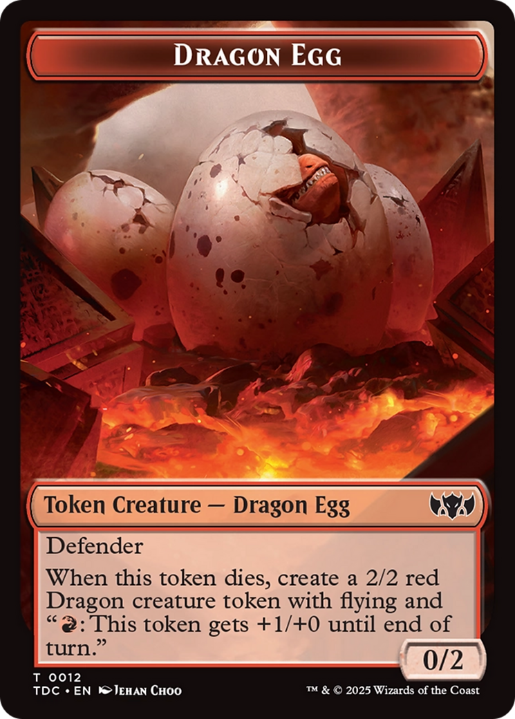 Image of Dragon Egg // Dragon (0013) Double-Sided Token [Tarkir: Dragonstorm Commander Tokens]