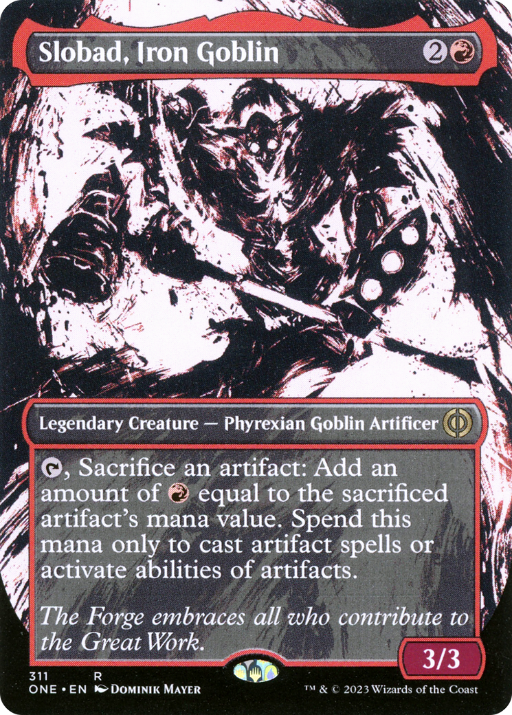 Image of Slobad, Iron Goblin (Borderless Ichor) [Phyrexia: All Will Be One]