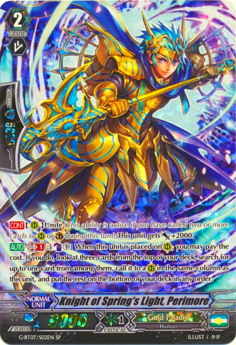 Image of Knight ofring's Light, Perimore (G-BT07/S02EN) [Glorious Bravery of Radiant Sword]