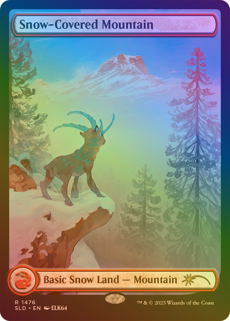 Image of Snow-Covered Mountain (1476) (Rainbow Foil) [Secret Lair Drop Series]