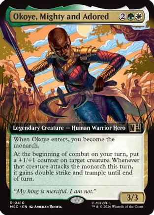 Image of Okoye, Mighty and Adored (Extended Art) (MSC-410) - Commander: Marvel Super Heroes Foil