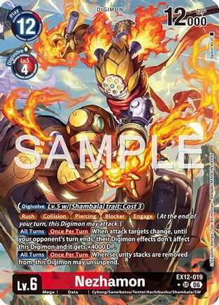 Image of Nezhamon (Alternate Art) (EX12-019) - Digital World Shambala Foil