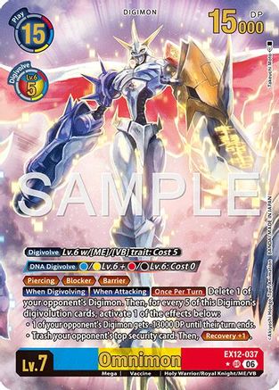 Image of Omnimon (Alternate Art) (EX12-037) - Digital World Shambala Foil