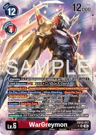 Image of WarGreymon (Alternate Art) (EX12-017) - Digital World Shambala Foil