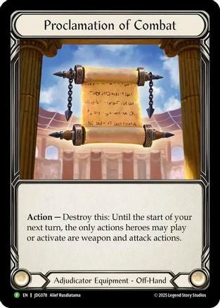 Image of Proclamation of Combat - JDG078 (JDG078) - Flesh and Blood: Promo Cards Cold Foil