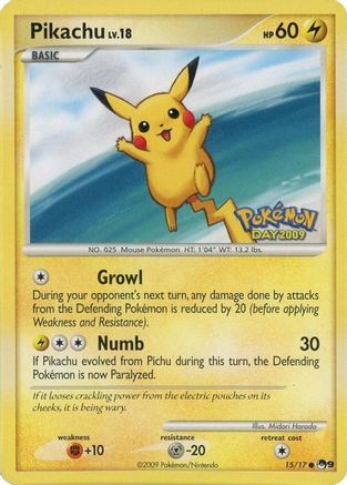 Image of Pikachu (Pokemon Day 2009) 015/017  POP Series 9 - Common
