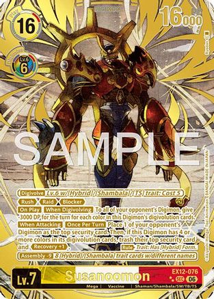 Image of Susanoomon (Rare Pull) (EX12-076) - Digital World Shambala Foil