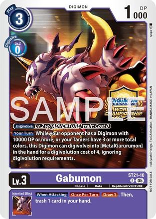Image of Gabumon (World Championship 26–27 Regionals Season 2) (ST21-10) - Starter Deck 21: Hero of Hope Foil