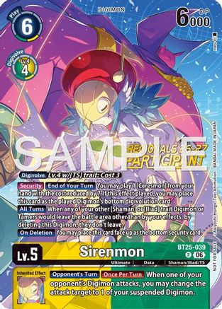 Image of Sirenmon (Regionals 26-27 Season 2 Participant) (BT25-039) - Dual Revolution Foil