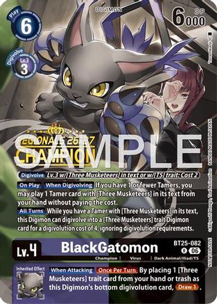 Image of BlackGatomon (Regionals 26-27 Season 2 Champion) (BT25-082) - Dual Revolution Foil