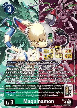Image of Maquinamon (Regionals 26-27 Season 2 Champion) (EX11-027) - Dawn of Liberator Foil