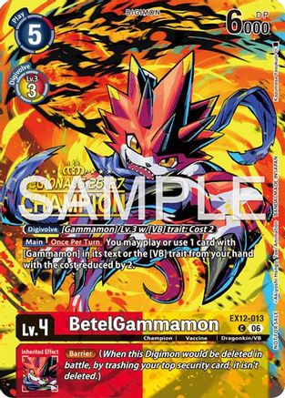 Image of BetelGammamon (Regionals 26-27 Season 2 Champion) (EX12-013) - Digital World Shambala Foil