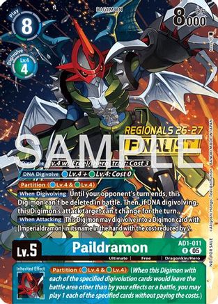 Image of Paildramon - AD1-011 (Regionals 26-27 Season 2 Finalist) (AD1-011) - Advanced Booster Digimon Generation Foil