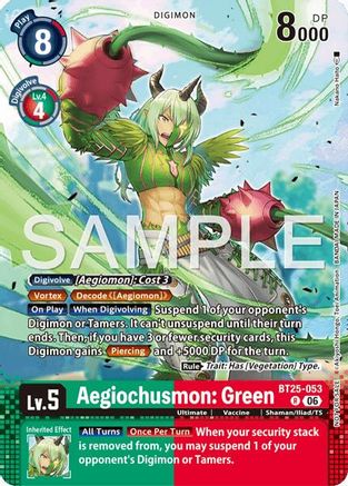 Image of Aegiochusmon: Green (Event Pack 10) (BT25-053) - Dual Revolution Foil