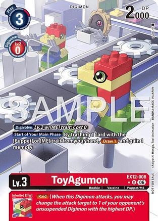 Image of ToyAgumon (Box Topper) (EX12-008) - Digital World Shambala Foil