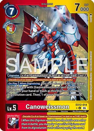 Image of Canoweissmon (Limited Foil) (EX12-014) - Digital World Shambala Foil