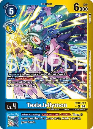 Image of TeslaJellymon (Limited Foil) (EX12-027) - Digital World Shambala Foil