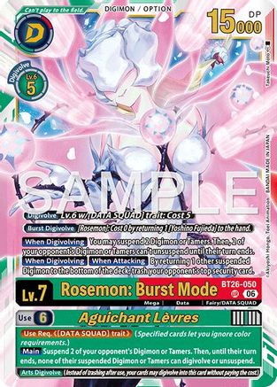 Image of Rosemon: Burst Mode // Aguichant Levres (BT26-050) - Timeless Bonds Foil