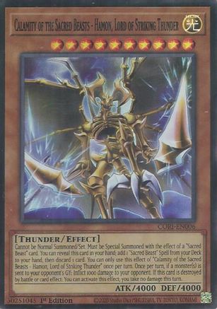 Image of Calamity of the Sacred Beasts - Hamon, Lord of Striking Thunder (CORI-EN006) - Chaos Origins 1st Edition