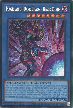 Image of Magician of Dark Chaos - Black Chaos (Secret Rare) (CORI-EN027) - Chaos Origins 1st Edition