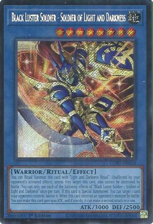 Image of Black Luster Soldier - Soldier of Light and Darkness (Secret Rare) (CORI-EN028) - Chaos Origins 1st Edition
