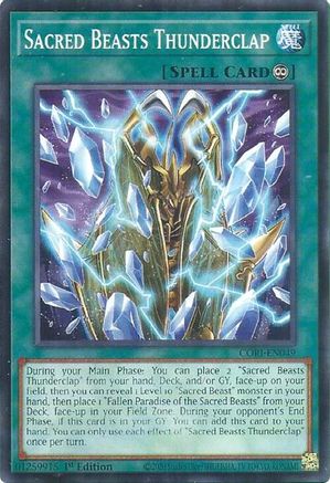 Image of Sacred Beasts Thunderclap (CORI-EN049) - Chaos Origins 1st Edition