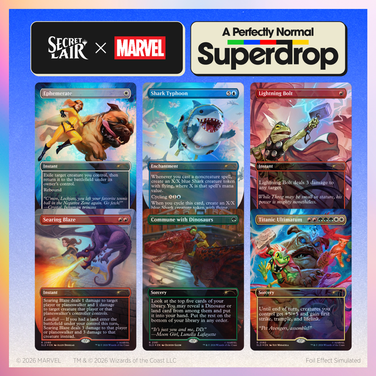Image of Secret Lair x  MARVEL - (EARTH'S MIGHTIEST PETS) - Traditional Foil Edition