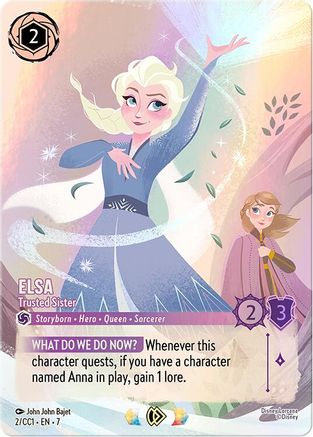 Image of Elsa - Trusted Sister (2) - Disney Lorcana Promo Cards Holofoil