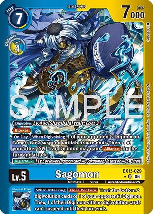 Image of Sagomon (Limited Foil) (EX12-029) - Digital World Shambala Foil