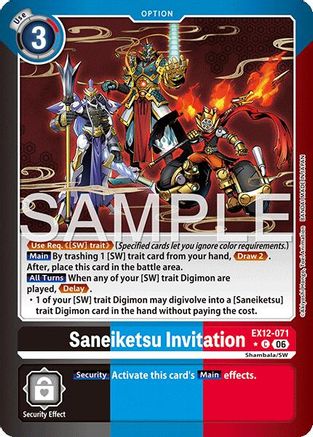 Image of Saneiketsu Invitation (Limited Foil) (EX12-071) - Digital World Shambala Foil