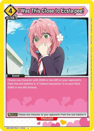 Image of I Was This Close to Ecsta-pee! (UE21BT/RLY-1-034) - UE21BT The 100 Girlfriends Who Really Really Really Really REALLY Love You