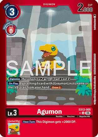 Image of Agumon (Limited Foil) (EX12-005) - Digital World Shambala Foil