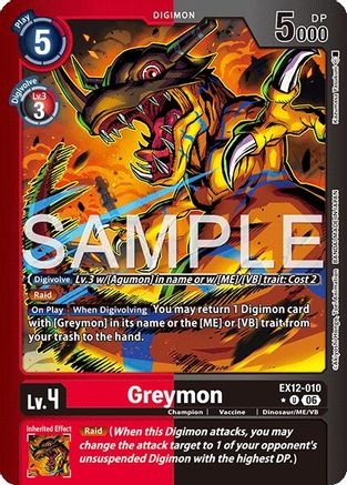 Image of Greymon (Limited Foil) (EX12-010) - Digital World Shambala Foil
