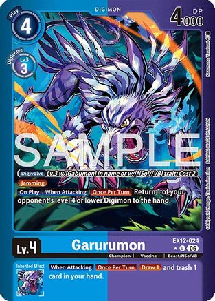 Image of Garurumon (Limited Foil) (EX12-024) - Digital World Shambala Foil