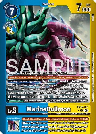 Image of MarineBullmon (Limited Foil) (EX12-031) - Digital World Shambala Foil