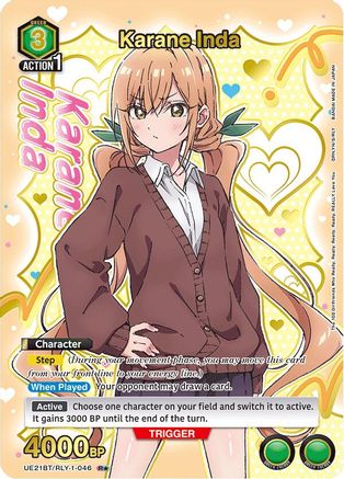 Image of Karane Inda (046) (R*) (Box Topper Gold Foil) (UE21BT/RLY-1-046) - UE21BT The 100 Girlfriends Who Really Really Really Really REALLY Love You Foil