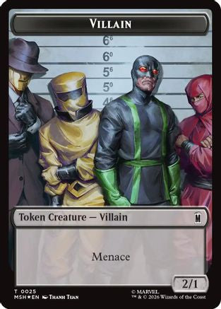 Image of Villain (0025) // Robot Villain (0026) Double-Sided Token (Surge Foil) (MSH-25 // 26) - Marvel Super Heroes Foil