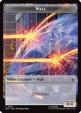 Image of Wall // Alien Double-Sided Token (MSH-1 // 11) - Marvel Super Heroes Foil