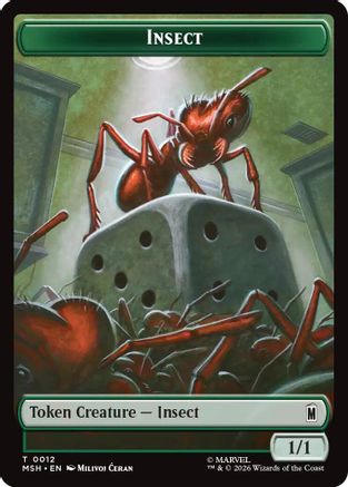 Image of Insect // Clue Double-Sided Token (MSH-12 // 17) - Marvel Super Heroes Foil
