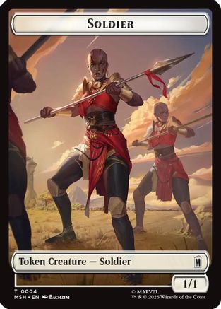 Image of Soldier // Insect Double-Sided Token (MSH-4 // 12) - Marvel Super Heroes Foil
