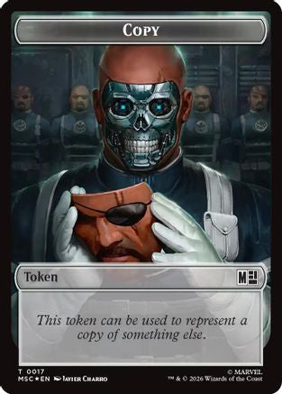 Image of Copy // Soldier Double-Sided Token (Surge Foil) (MSC-17 // 23) - Commander: Marvel Super Heroes Foil