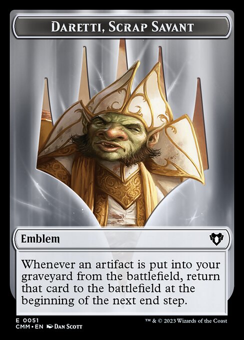 Image of Thopter // Emblem - Daretti, Scrap Savant Double-Sided Token [Commander Masters Tokens]