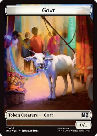 Image of Goat // Soldier Double-Sided Token (Surge Foil) (MSC-22 // 23) - Commander: Marvel Super Heroes Foil