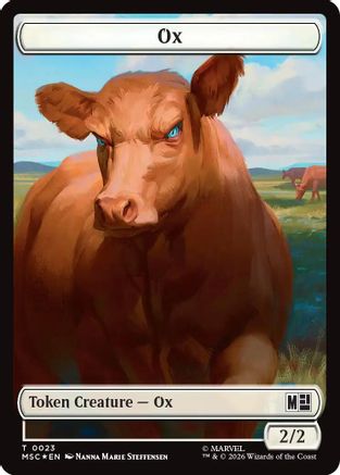 Image of Ox (023) // Construct (030) Double-Sided Token (Surge Foil) (MSC-23 // 30) - Commander: Marvel Super Heroes Foil